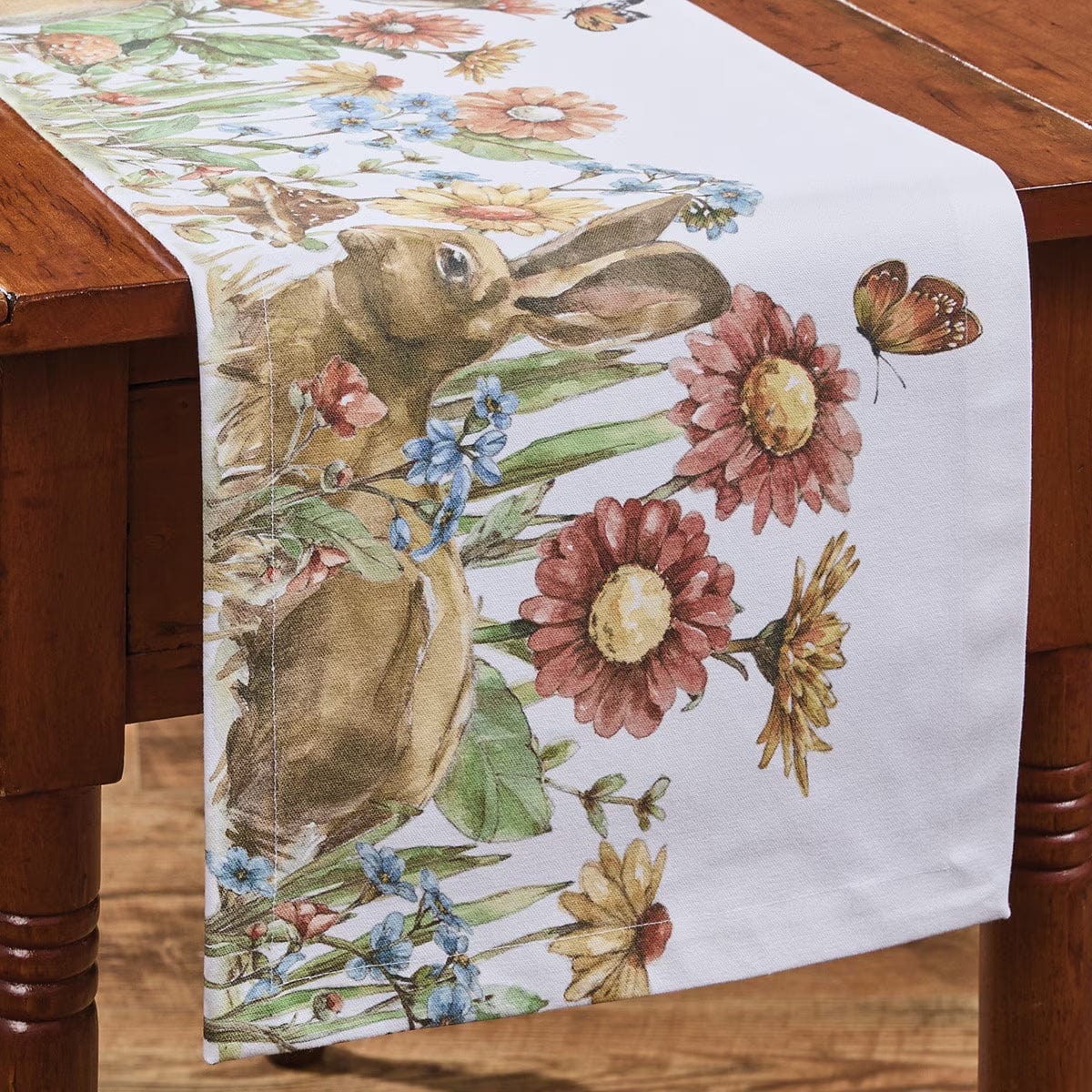 Garden Glory Bunny Table Runner 36&quot; Long
