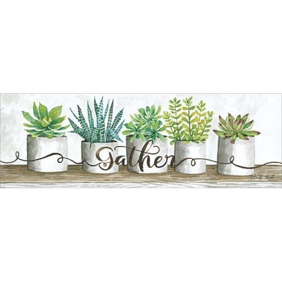 Penny Lane Publishing Gather Succulent Pots By Cindy Jacobs Art Print - 6 X 18