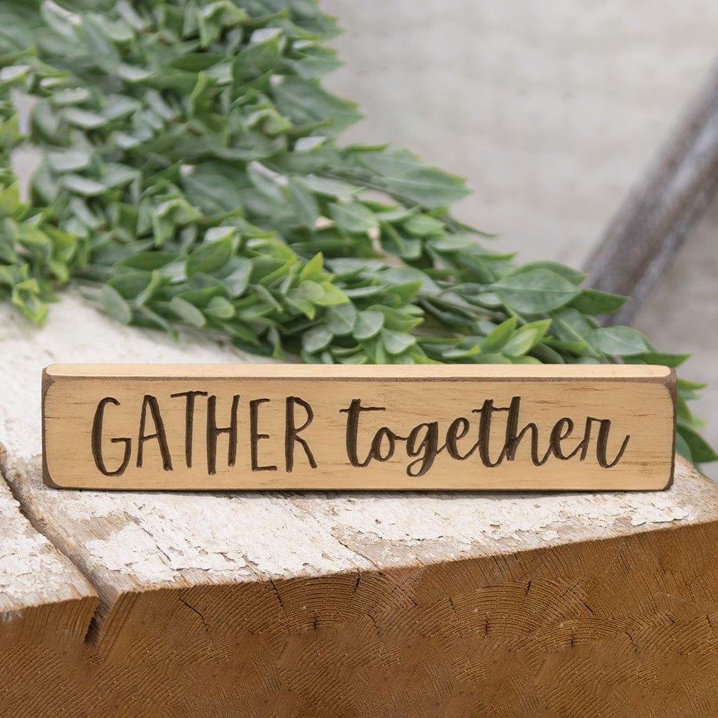 Gather Together Engraved Wood Sign 9&quot; Long