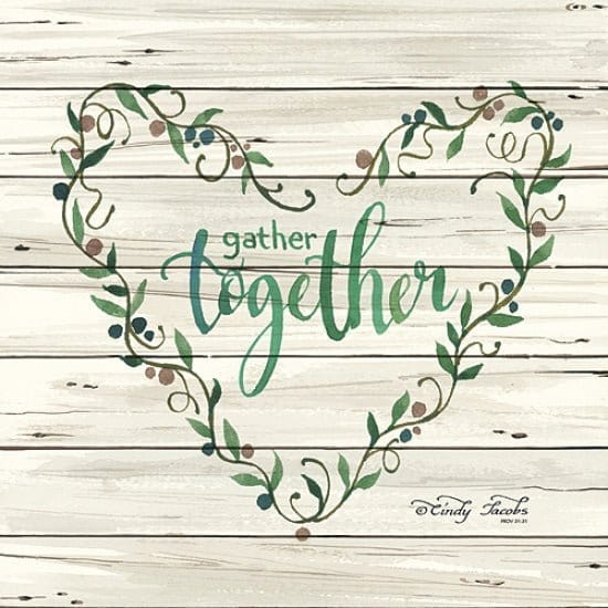 Gather Together Heart Wreath By Cindy Jacobs Art Print - 12 X 12-Penny Lane Publishing-The Village Merchant