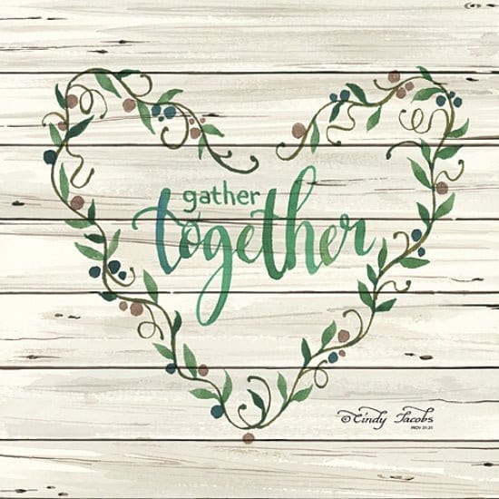Penny Lane Publishing Gather Together Heart Wreath By Cindy Jacobs Art Print - 12 X 12