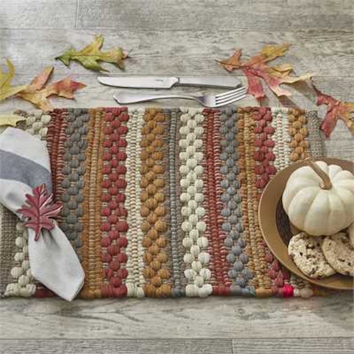 Gathered Pumpkin chindi Placemat-Park Designs-The Village Merchant