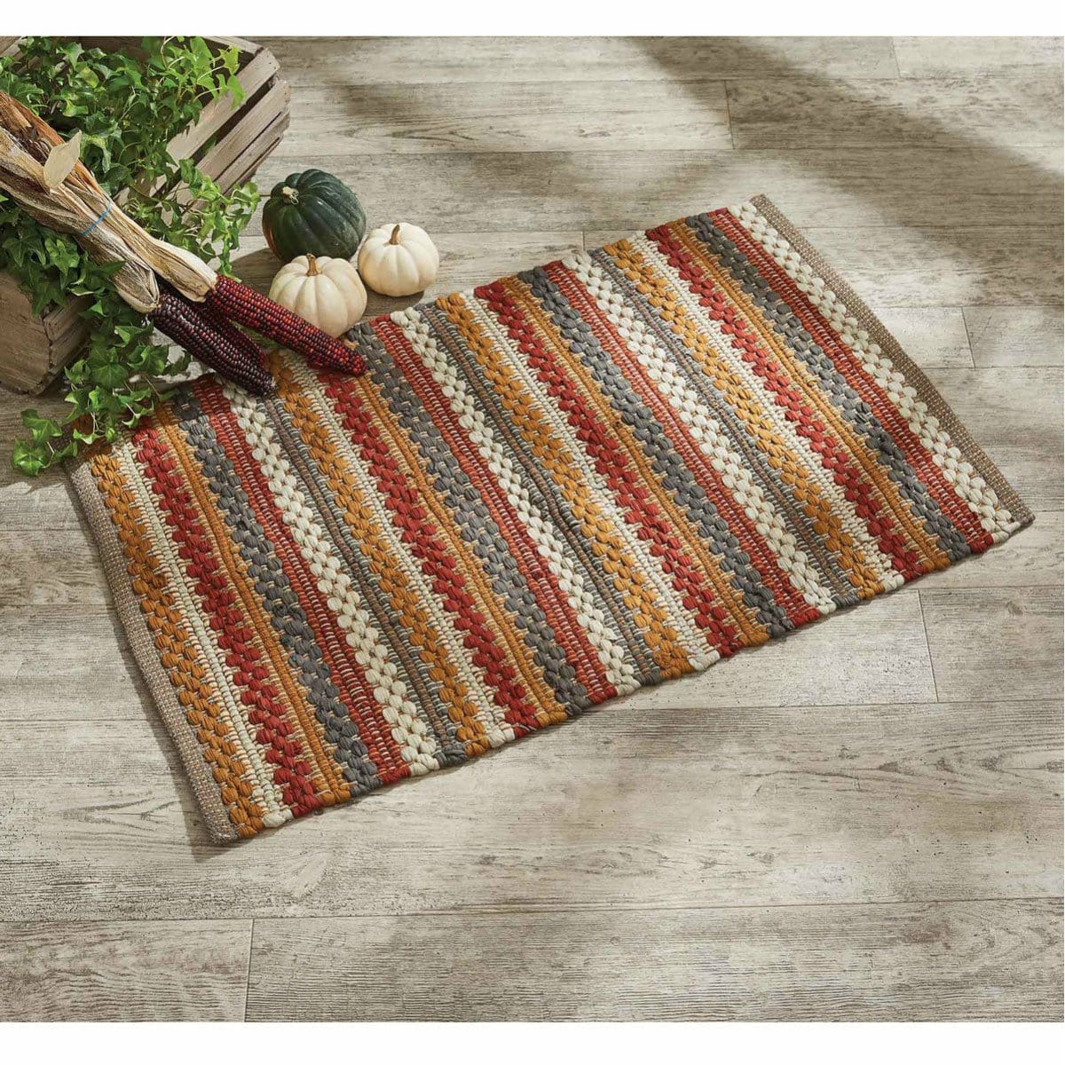 Gathered Pumpkin rag Rug 24" x 36" rectangle-Park Designs-The Village Merchant