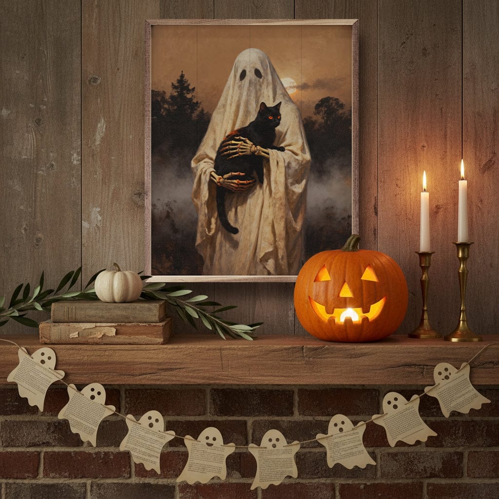 Kendrick Home Walnut Frames Ghost And Black Cat