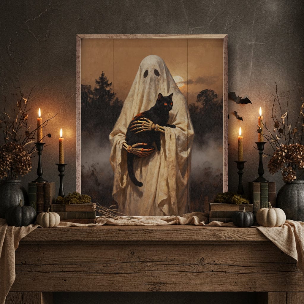 Kendrick Home Walnut Frames Ghost And Black Cat