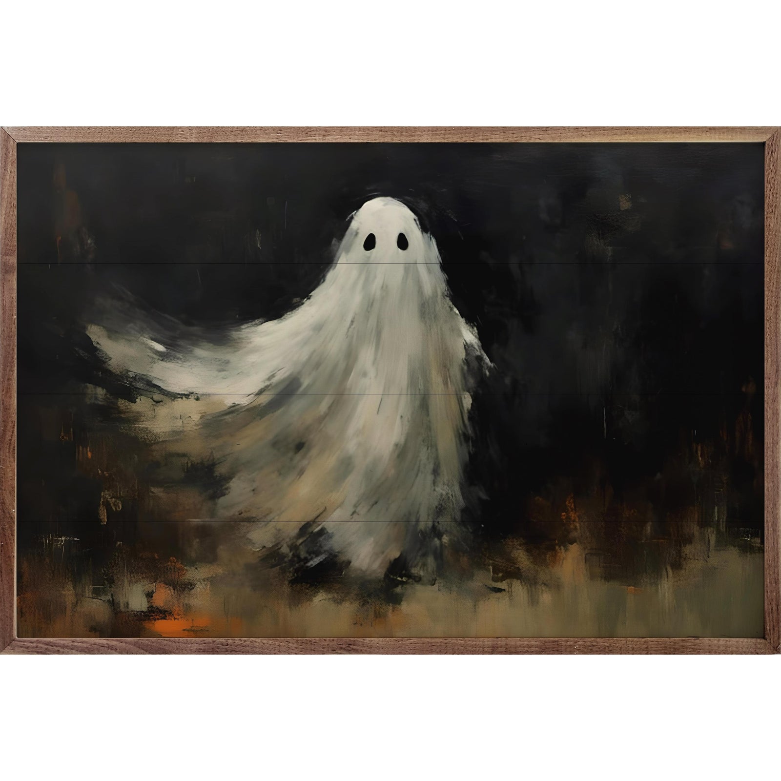 Kendrick Home Walnut Frames Ghost Portrait Printed and Framed Wall Sign
