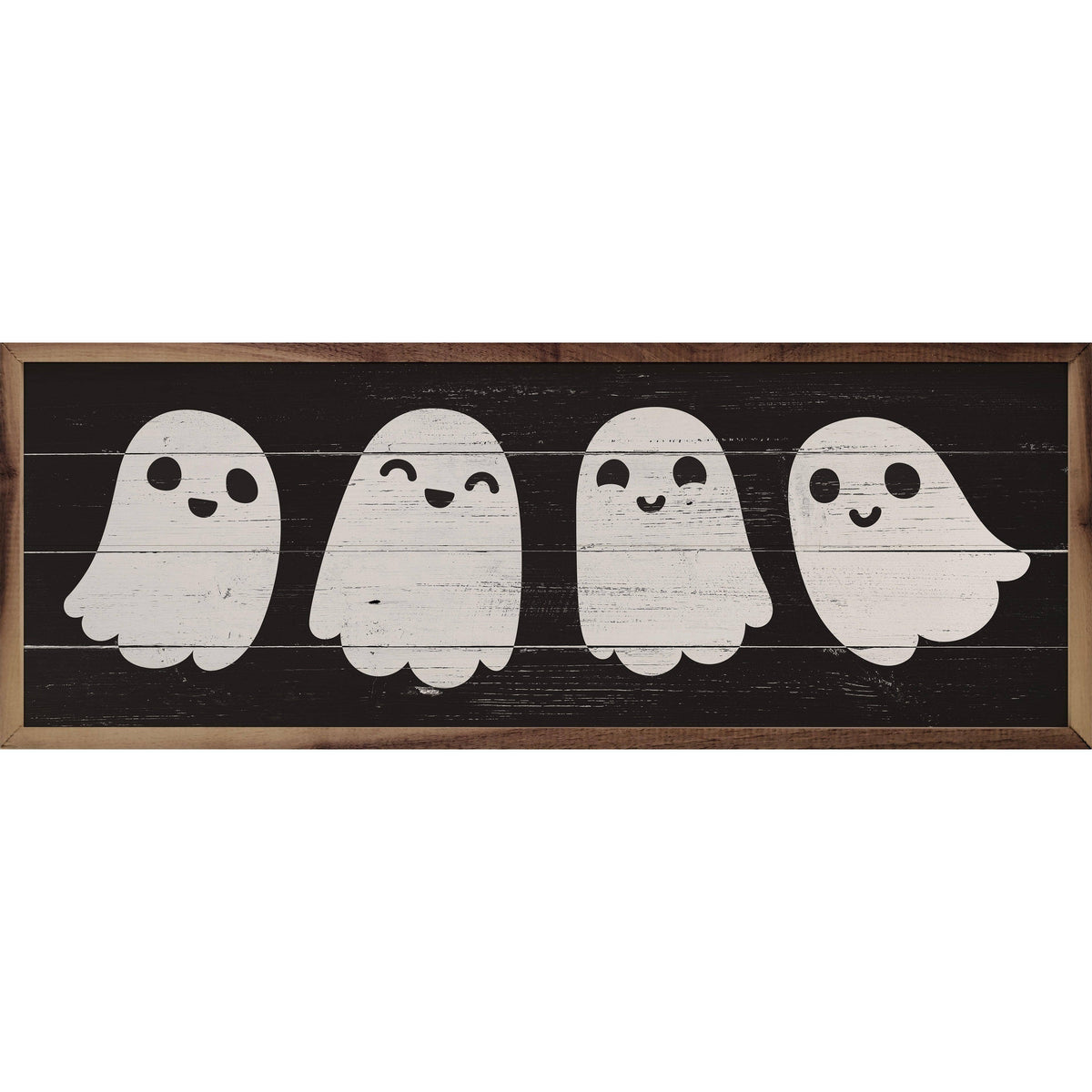 Kendrick Home Walnut Frames 12x4 Ghosts Black Printed and Framed Wall Sign