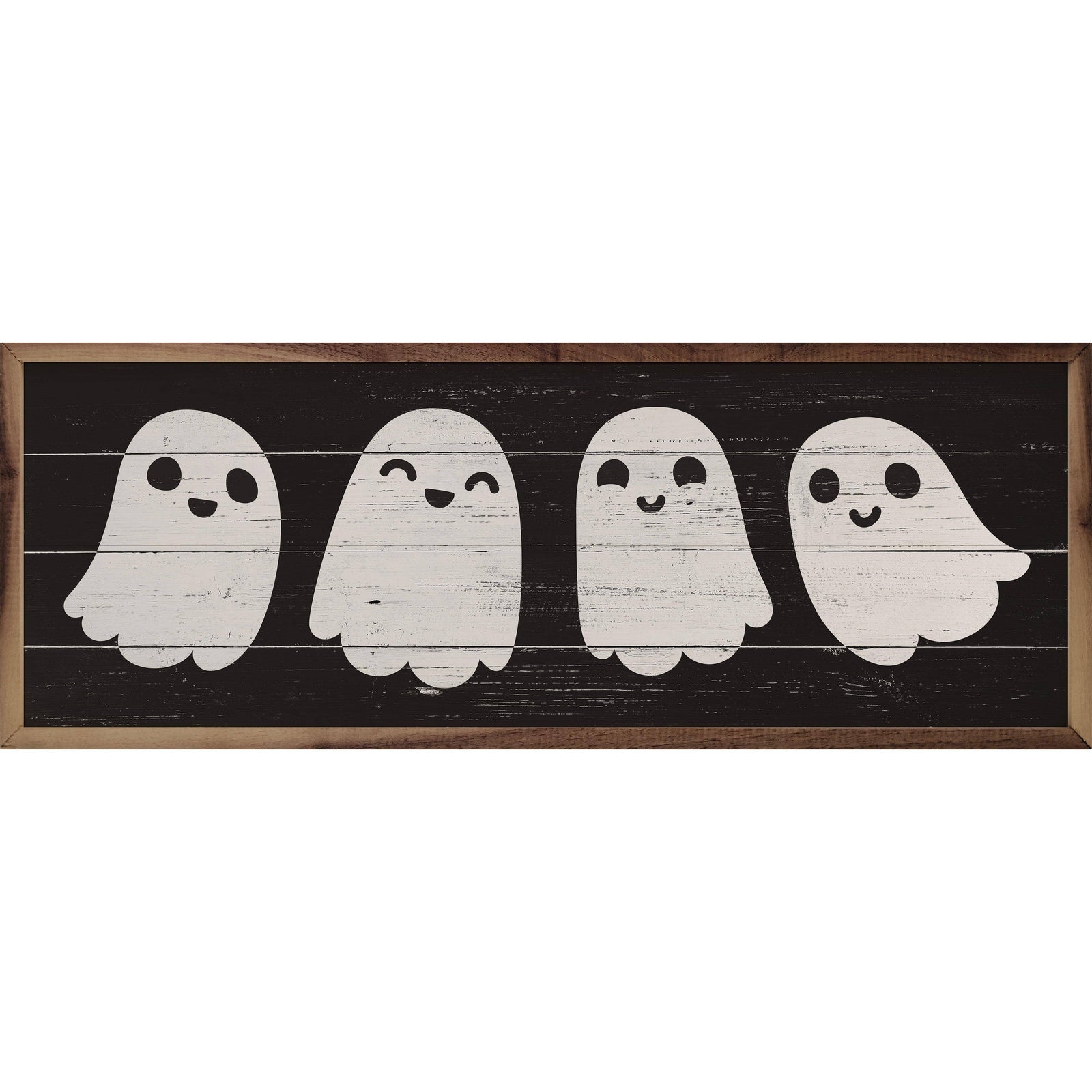 Kendrick Home Walnut Frames 12x4 Ghosts Black Printed and Framed Wall Sign