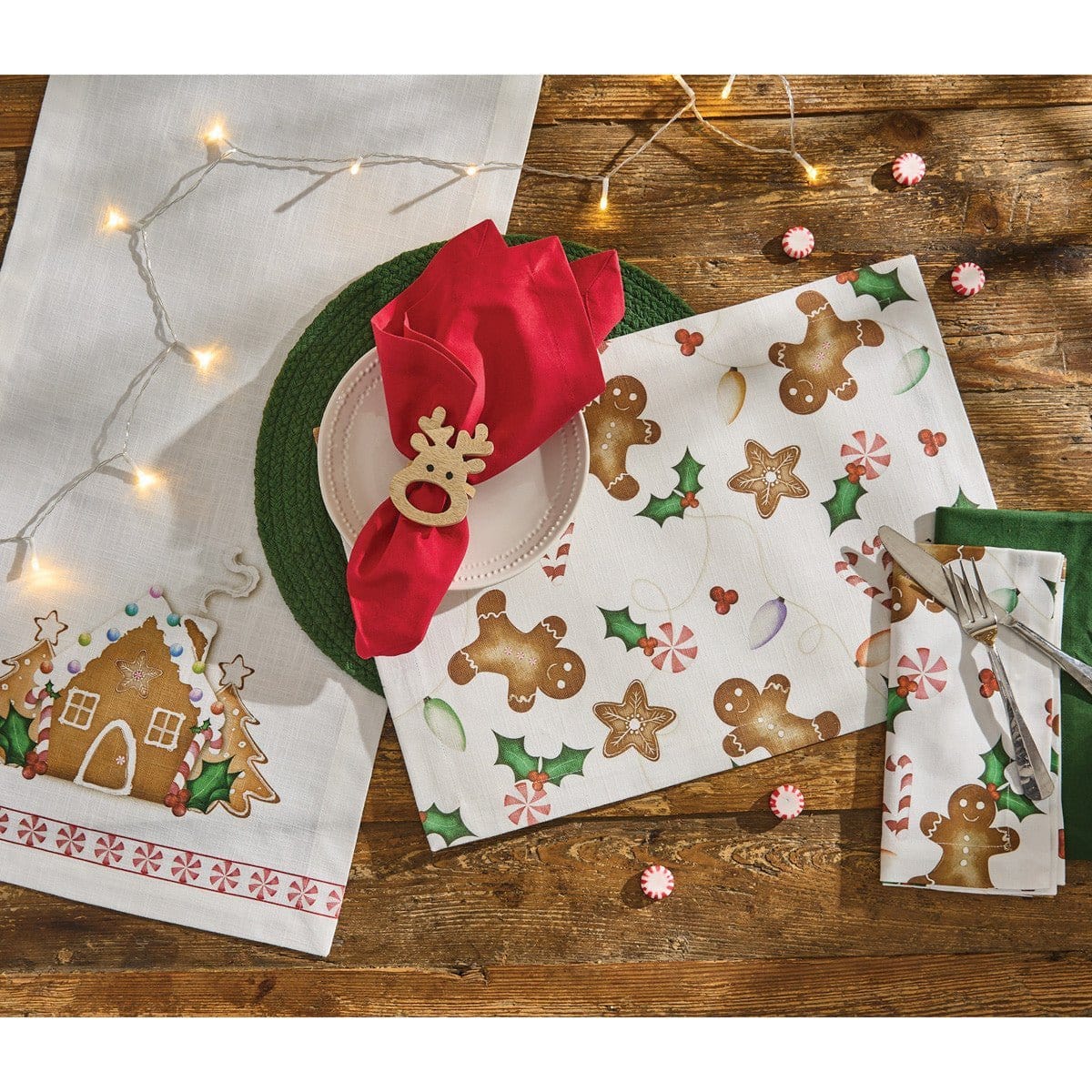 Gingerbread Table Runner 54'' Long-Park Designs-The Village Merchant