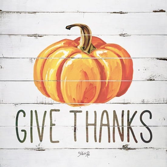 Give Thanks Pumpkin By Marla Rae Art Print - 12 X 12-Penny Lane Publishing-The Village Merchant