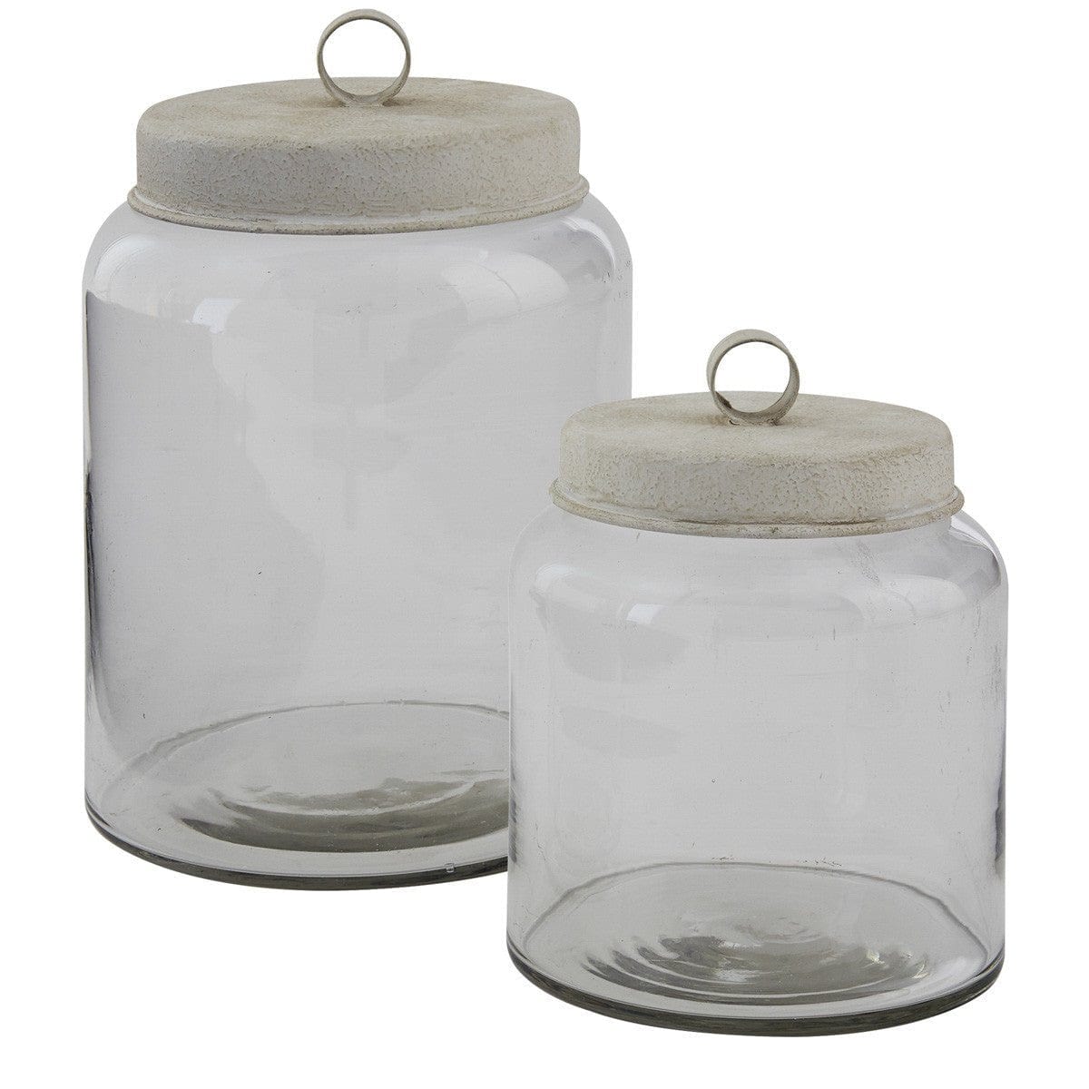 Glass Jar With Metal Lids Set of 2 - Assorted Sizes-Park Designs-The Village Merchant