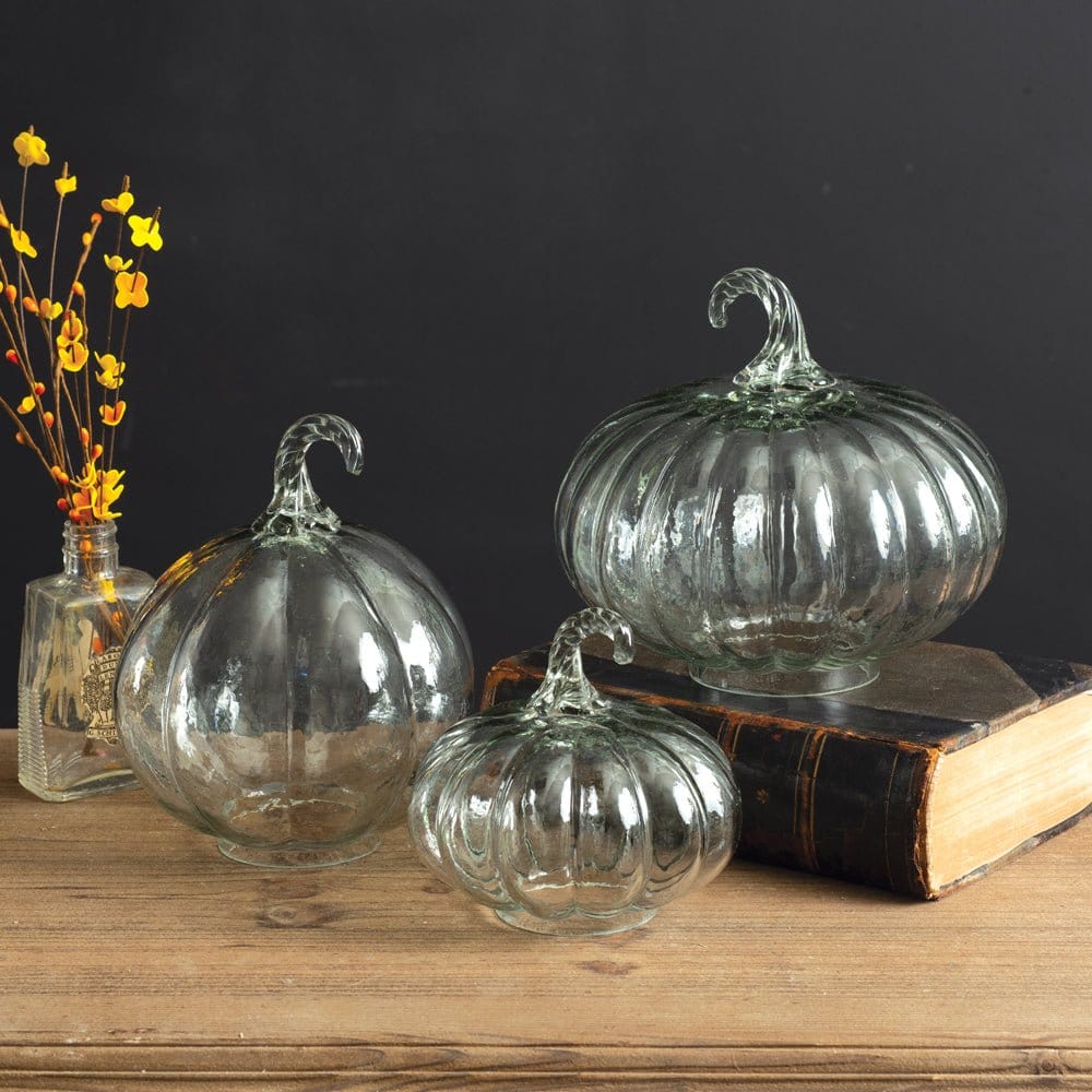 Glass Pumpkins Set of 3 - Assorted Sizes-CTW Home-The Village Merchant