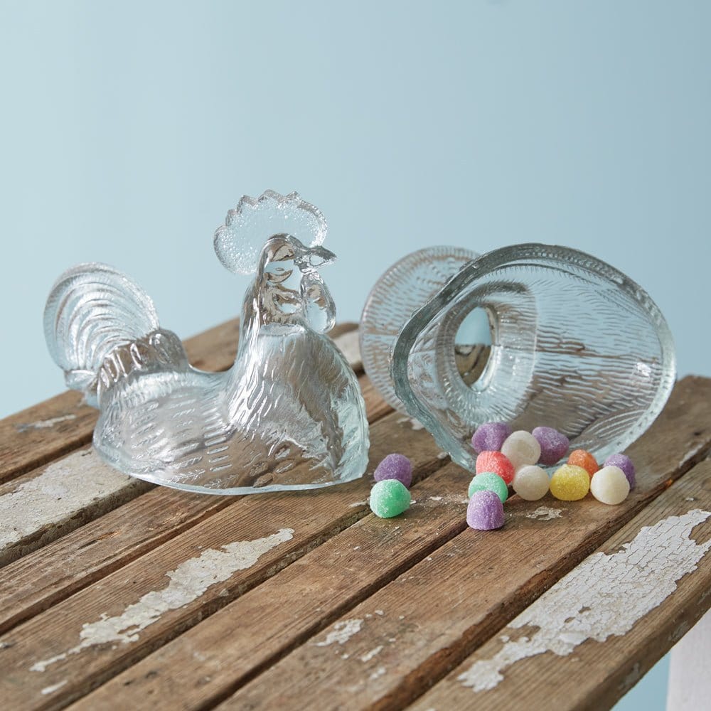Glass Rooster Candy Dish-CTW Home-The Village Merchant