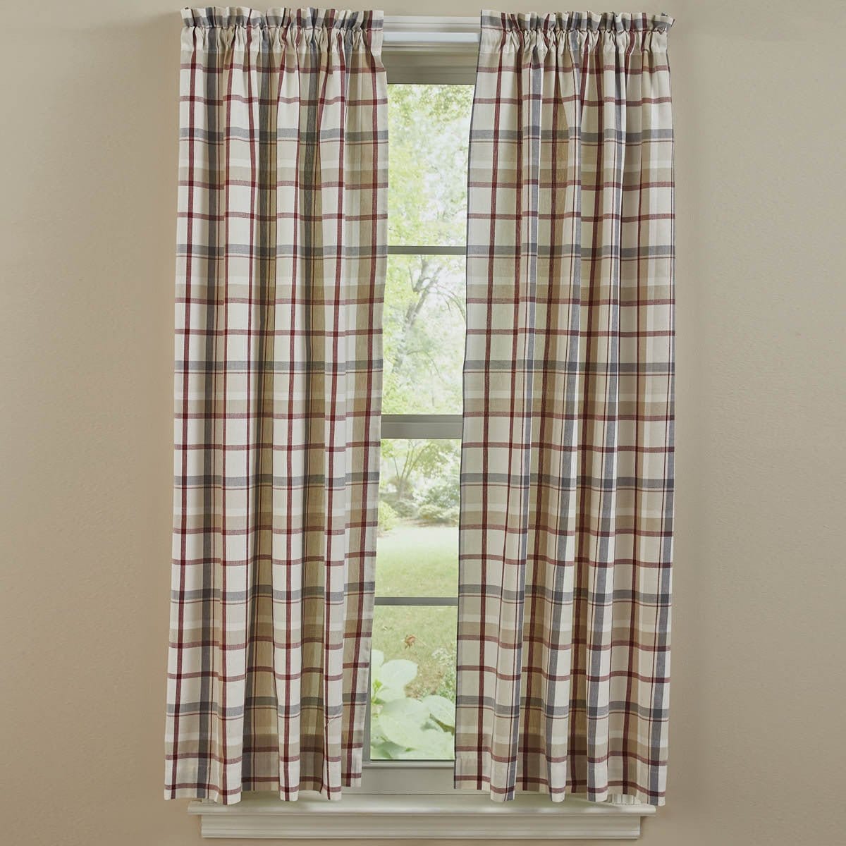 Glenwood Panel Pair With Tie Backs 63" Long Unlined-Park Designs-The Village Merchant