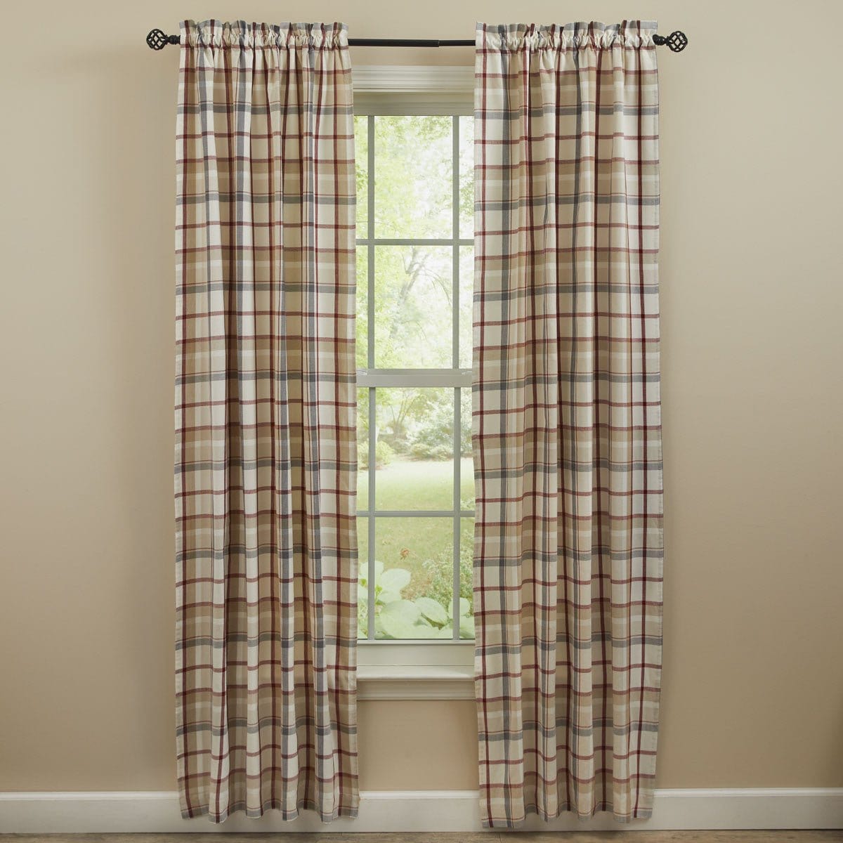 Glenwood Panel Pair With Tie Backs 84" Long Lined-Park Designs-The Village Merchant