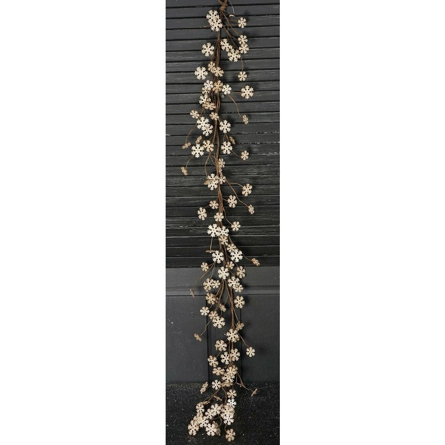 Glitter Vintage Snowflake Garland 5 Feet-Impressive Enterprises-The Village Merchant