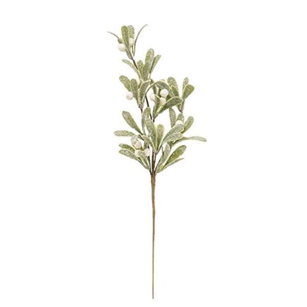 Glittered Mistletoe Pick / Spray 18" High-Craft Wholesalers-The Village Merchant