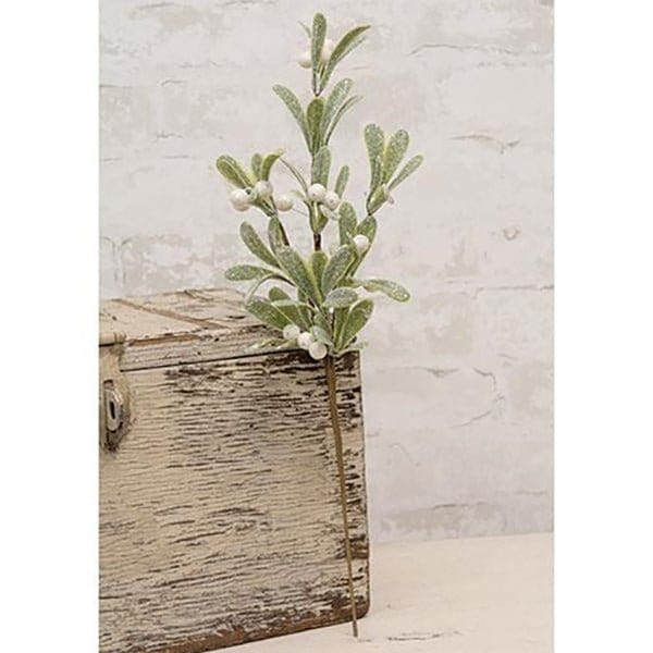 Glittered Mistletoe Pick / Spray 18" High-Craft Wholesalers-The Village Merchant