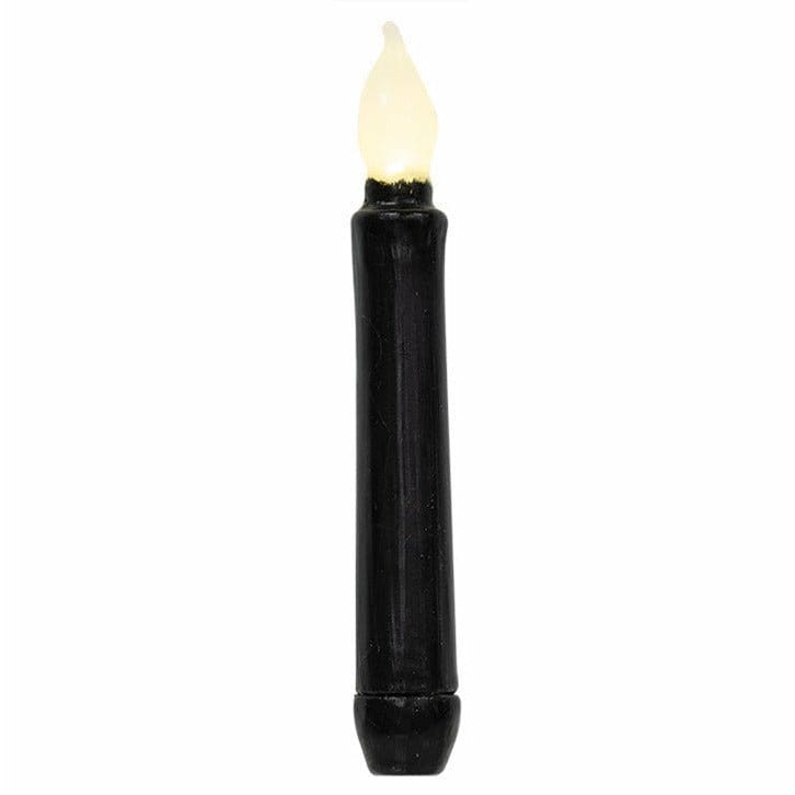Gloss Black LED Battery Candle Light Taper 6&quot; High - Timer Feature-Craft Wholesalers-The Village Merchant