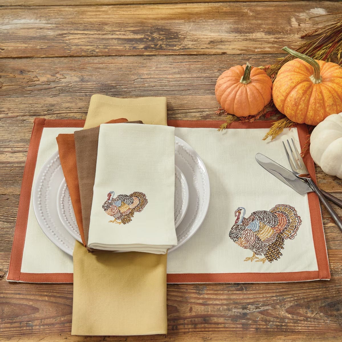 Gobble Gobble Embroidered Placemat Set of 2