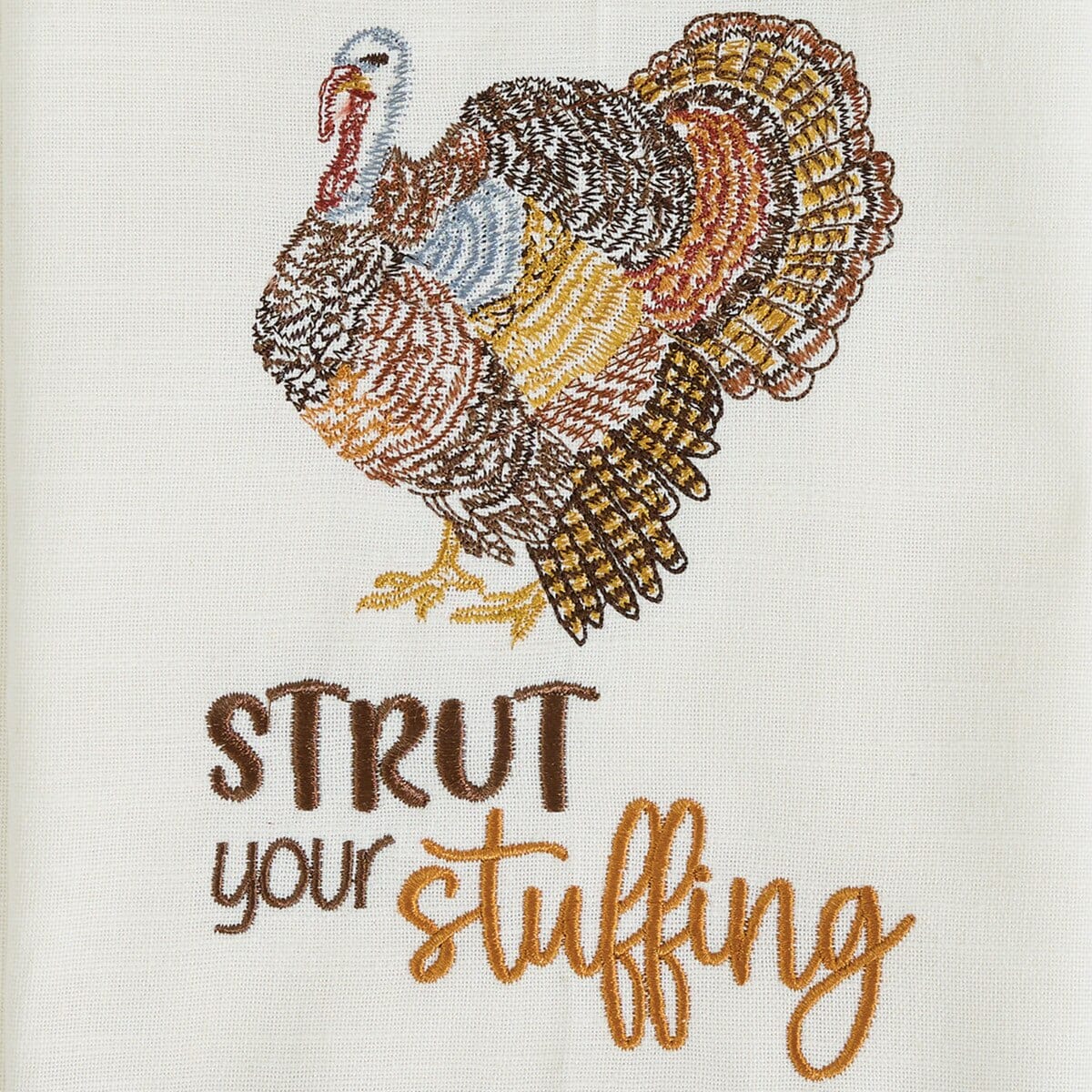 Gobble Gobble Embroidered Strut Your Stuffing Decorative Towel