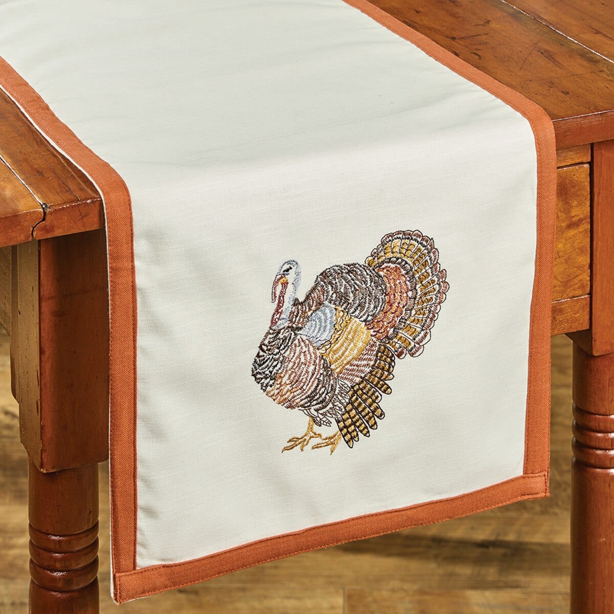 Gobble Gobble Embroidered Table Runner 36" Long