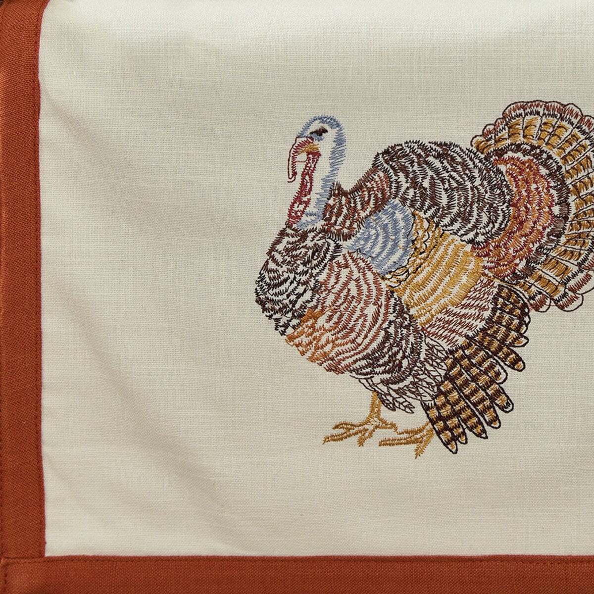 Gobble Gobble Embroidered Table Runner 54'' Long