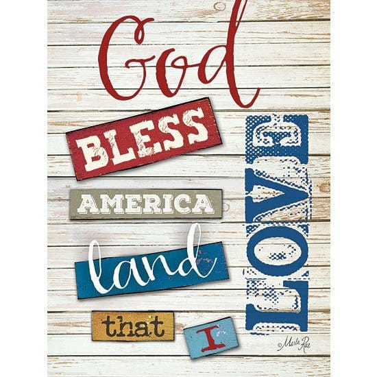 God Bless America By Marla Rae Art Print - 12 X 16-Penny Lane Publishing-The Village Merchant