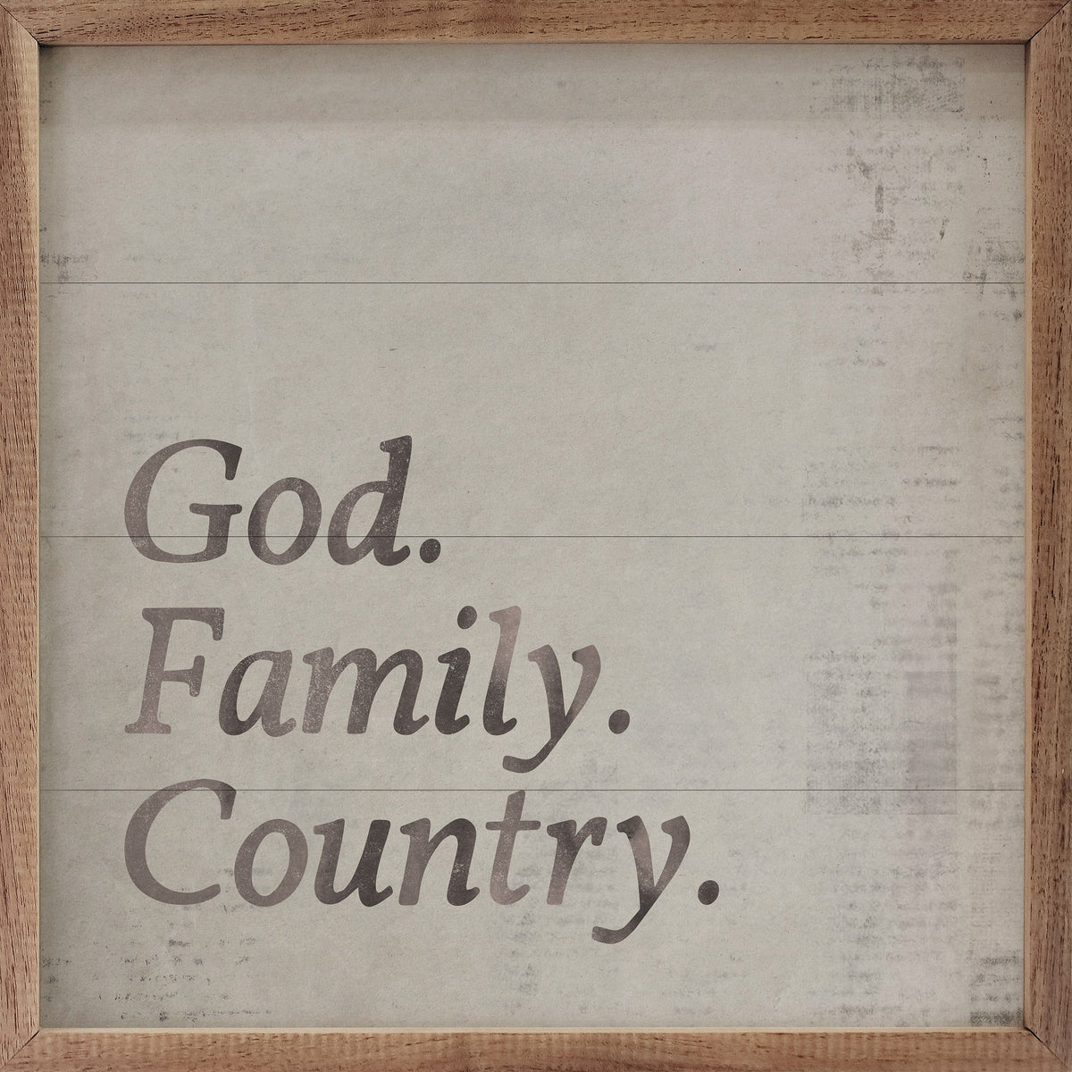 Kendrick Home Walnut Frames Sizes / White God Family Country Printed and Framed Wall Sign