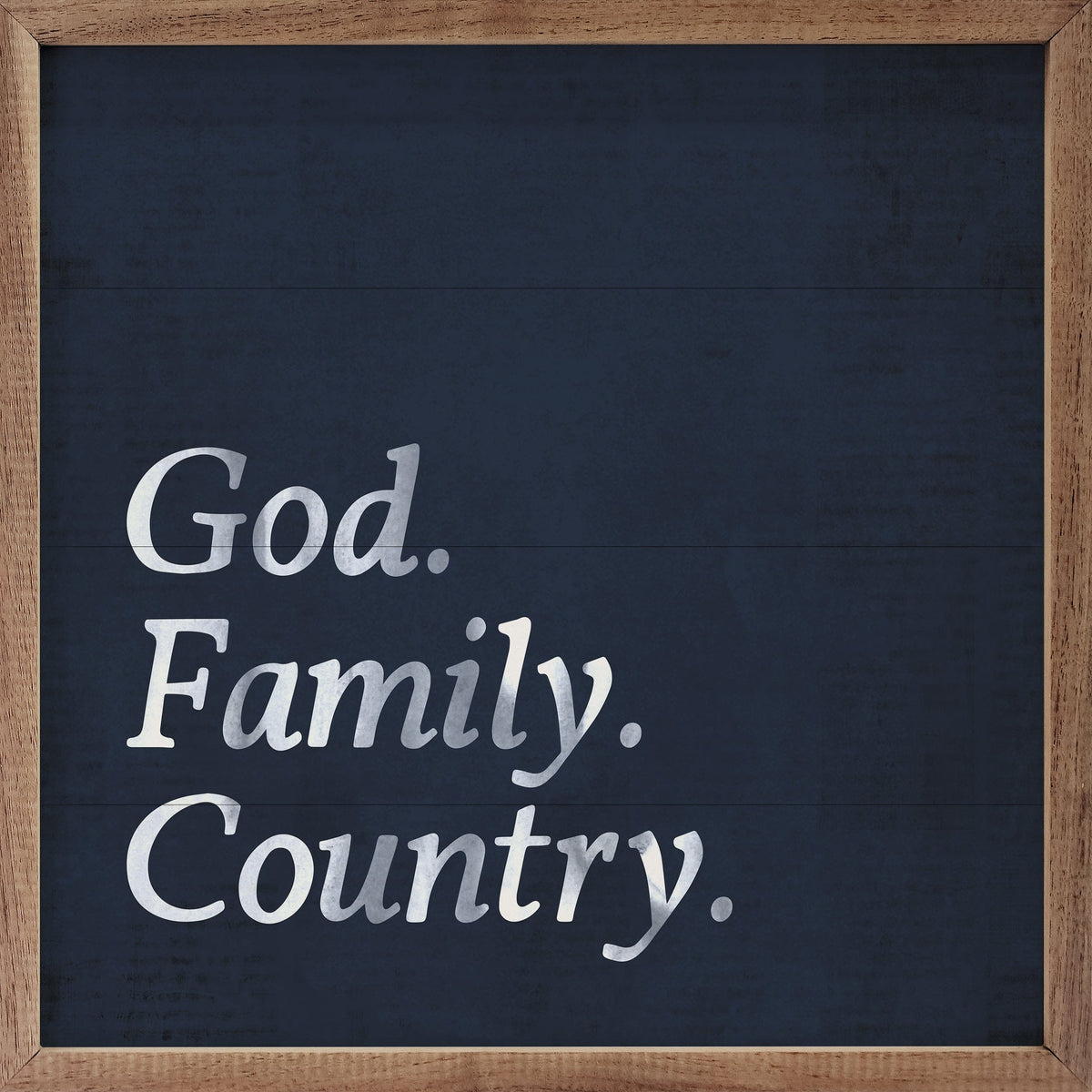 Kendrick Home Walnut Frames Sizes / Blue God Family Country Printed and Framed Wall Sign