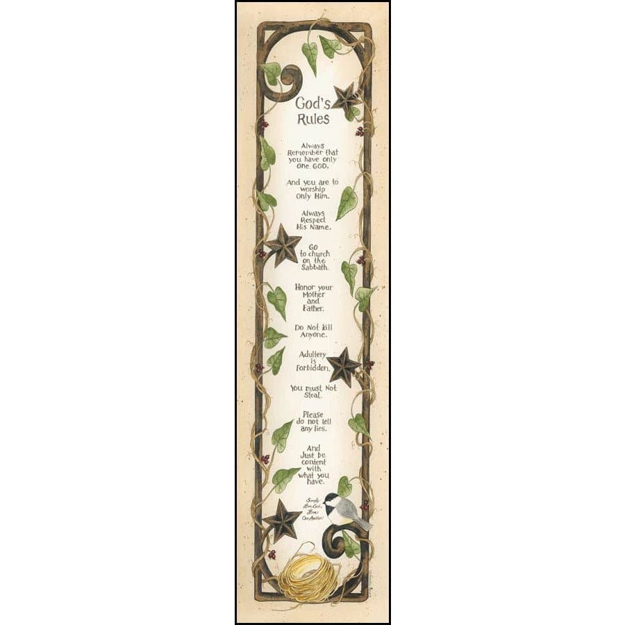 Penny Lane Publishing God's Rules By Linda Spivey Art Print - 8 X 30