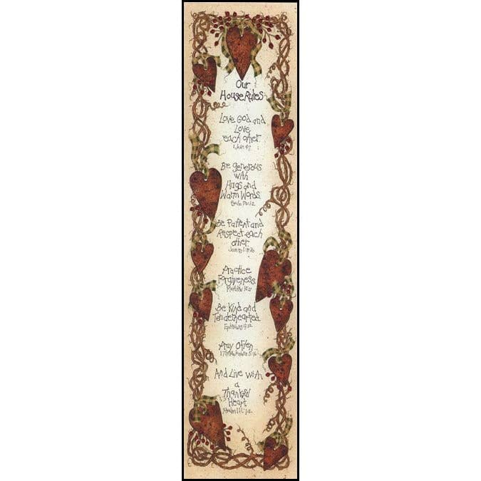 Penny Lane Publishing Godly House Rules By Linda Spivey Art Print - 8 X 30