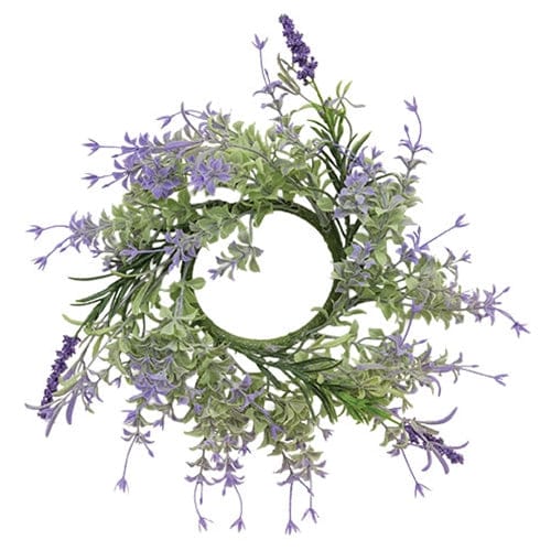 Golden Trumpet & Lavender Candle Ring / Wreath 3.25" Inner Diameter