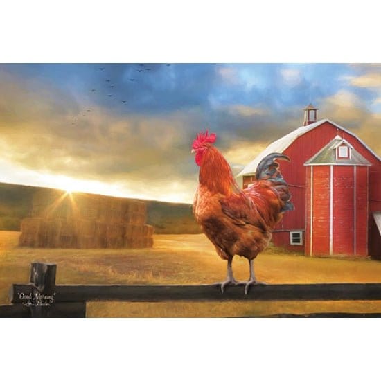 Penny Lane Publishing Good Morning Rooster By Lori Deiter Art Print - 12 X 18