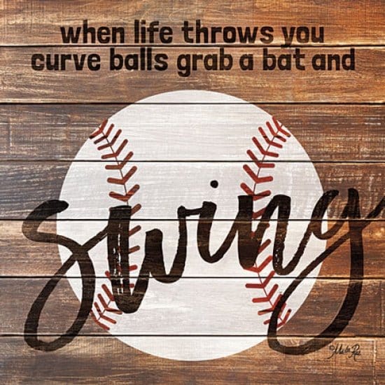 Grab A Bat And Swing By Marla Rae Art Print - 12 X 12-Penny Lane Publishing-The Village Merchant