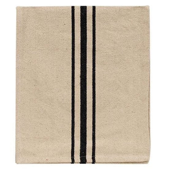 Grain Sack Stripe In Black & Cream Table Runner 32" Long-Craft Wholesalers-The Village Merchant