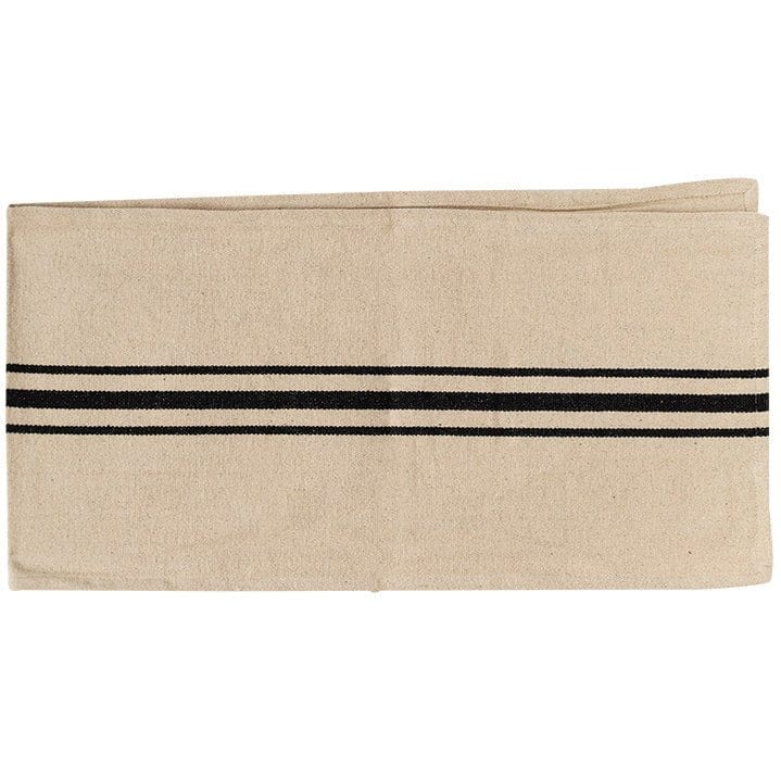 Grain Sack Stripe In Black &amp; Cream Table Runner 56&quot; Long-Craft Wholesalers-The Village Merchant