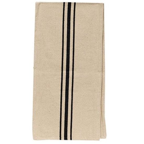 Grain Sack Stripe In Black &amp; Cream Table Runner 56&quot; Long-Craft Wholesalers-The Village Merchant