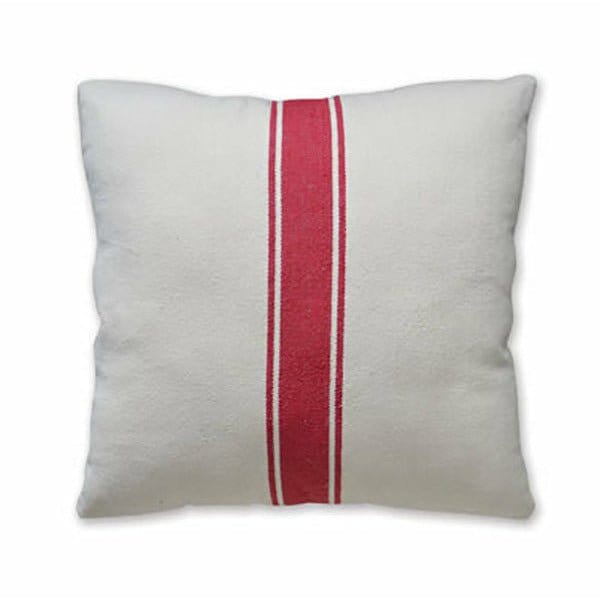 Grain Sack Stripe In Red Pillow 20&quot; X 20&quot; Square-Craft Wholesalers-The Village Merchant