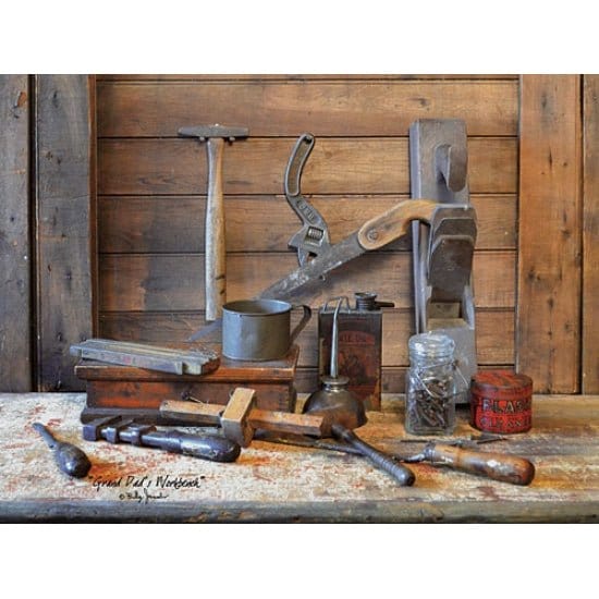 Penny Lane Publishing Grand Dad's Work Bench By Billy Jacobs Art Print - 12 X 16