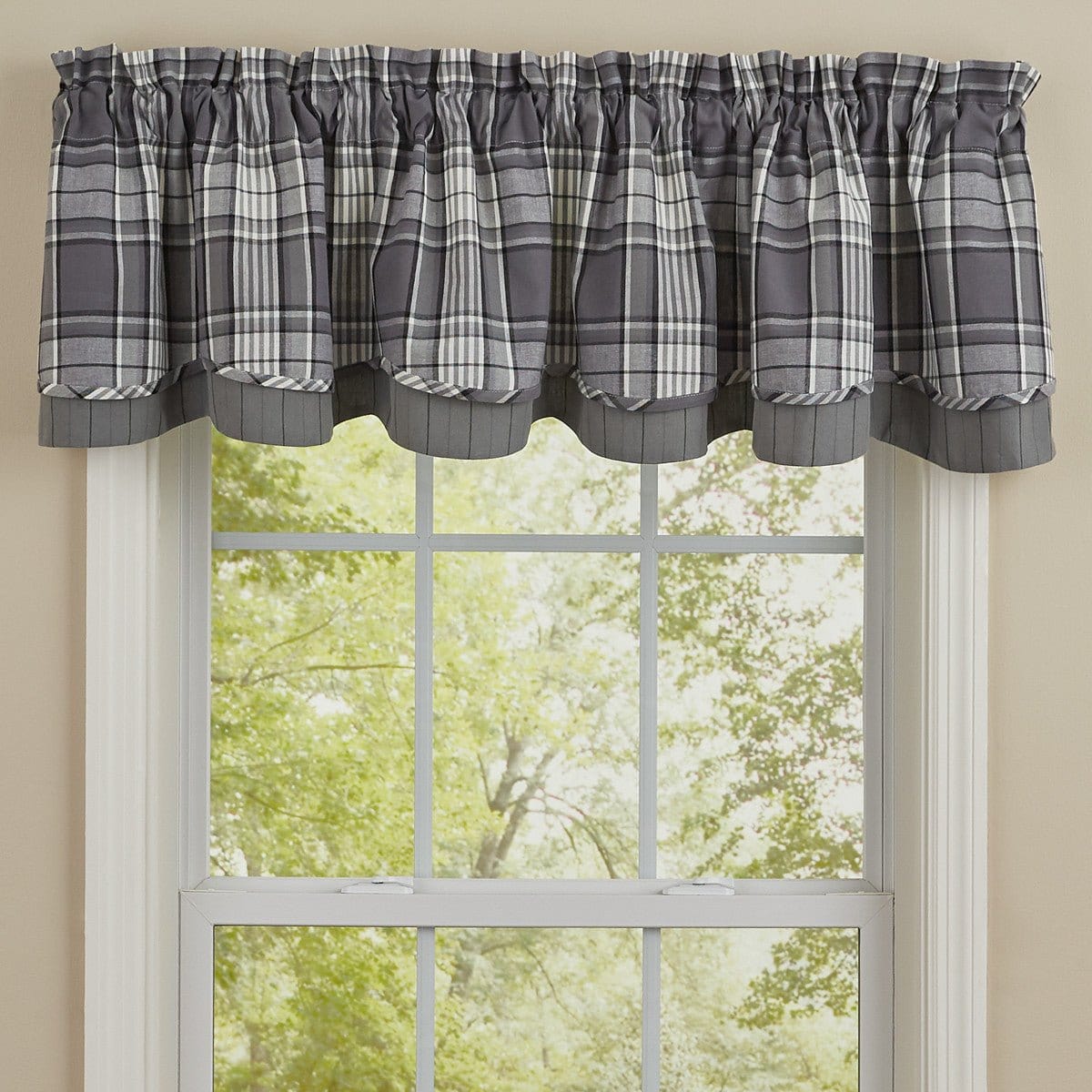 Gray Area Layered Valance Lined-Park Designs-The Village Merchant