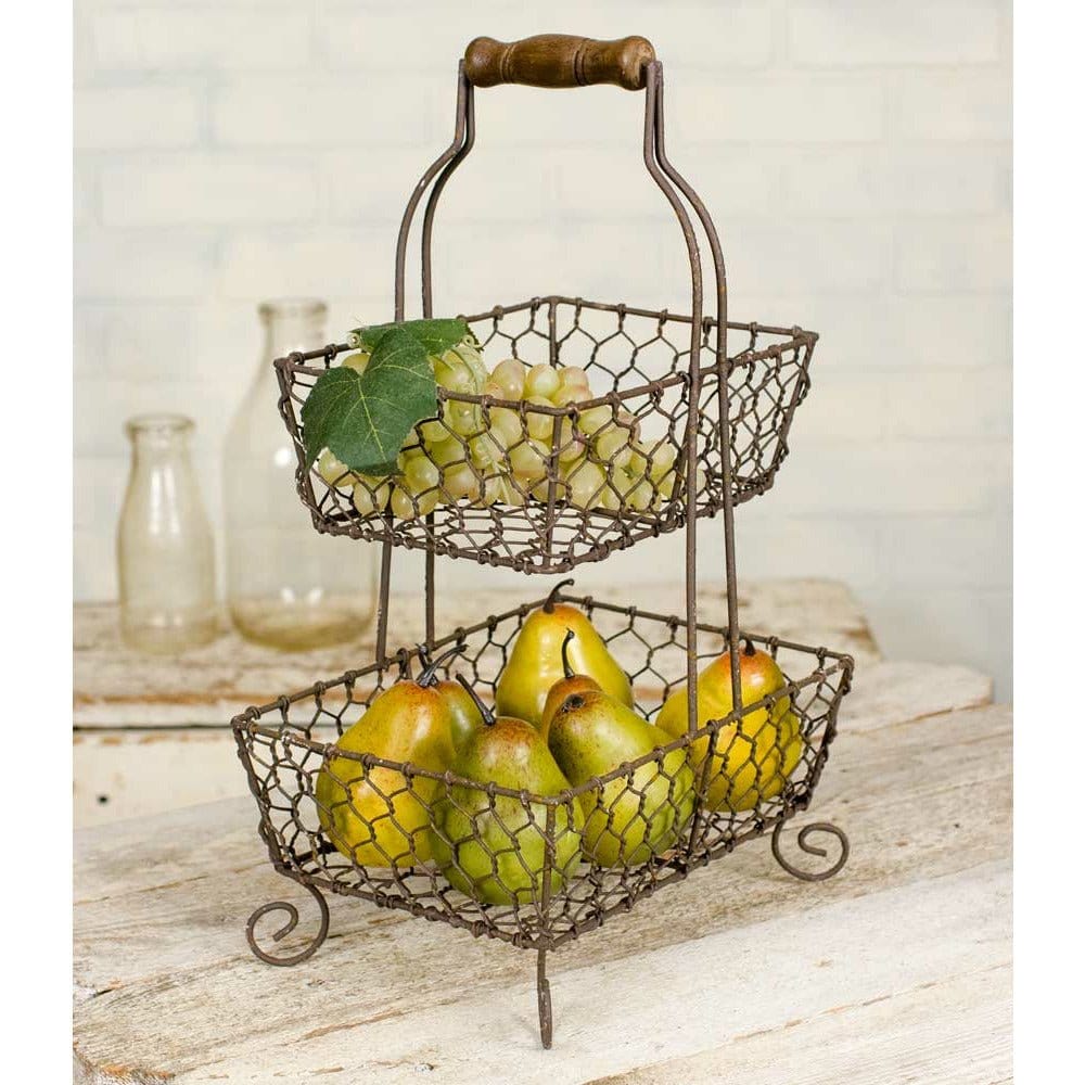 Grayson Chicken Wire Caddy / Organizer With Handle 2 Tier-CTW Home-The Village Merchant