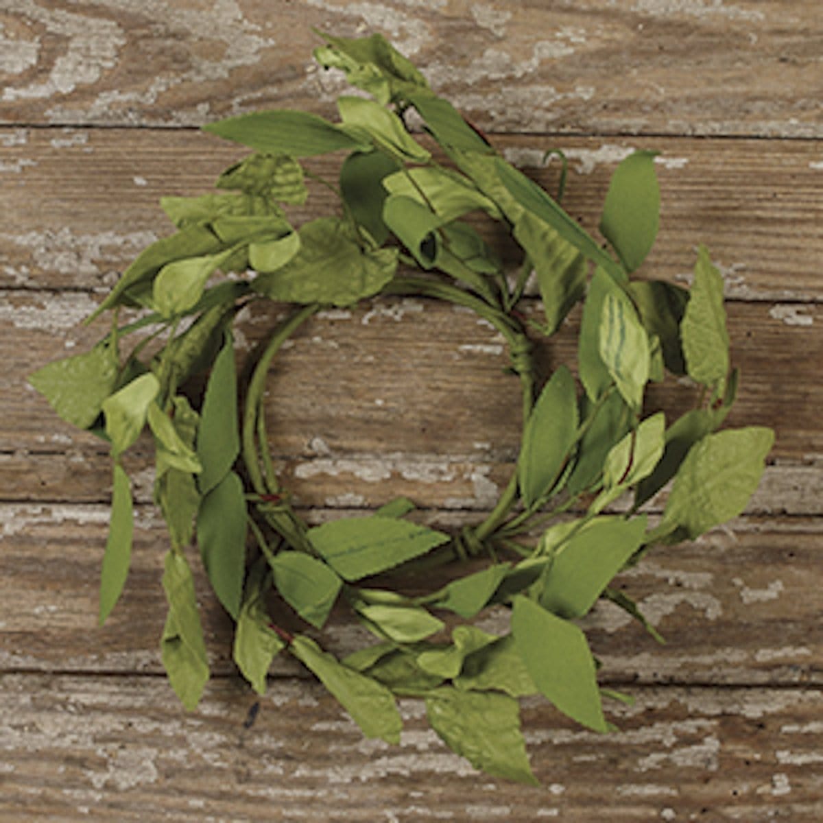 Green Leafy Candle Ring / Wreath 13&quot; Diameter Outside-Country House-The Village Merchant