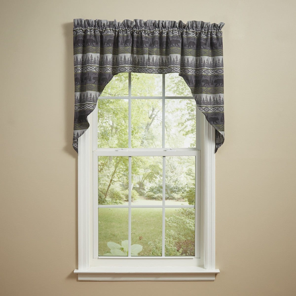 Green Mountain Bear Printed Swag Pair 36" Long Unlined-Park Designs-The Village Merchant