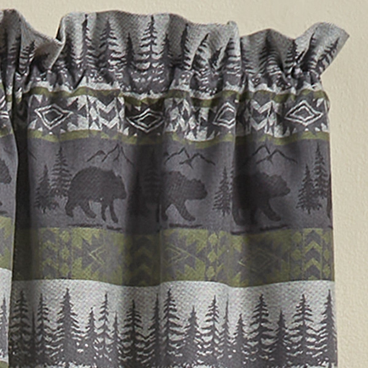 Green Mountain Bear Printed Swag Pair 36&quot; Long Unlined-Park Designs-The Village Merchant