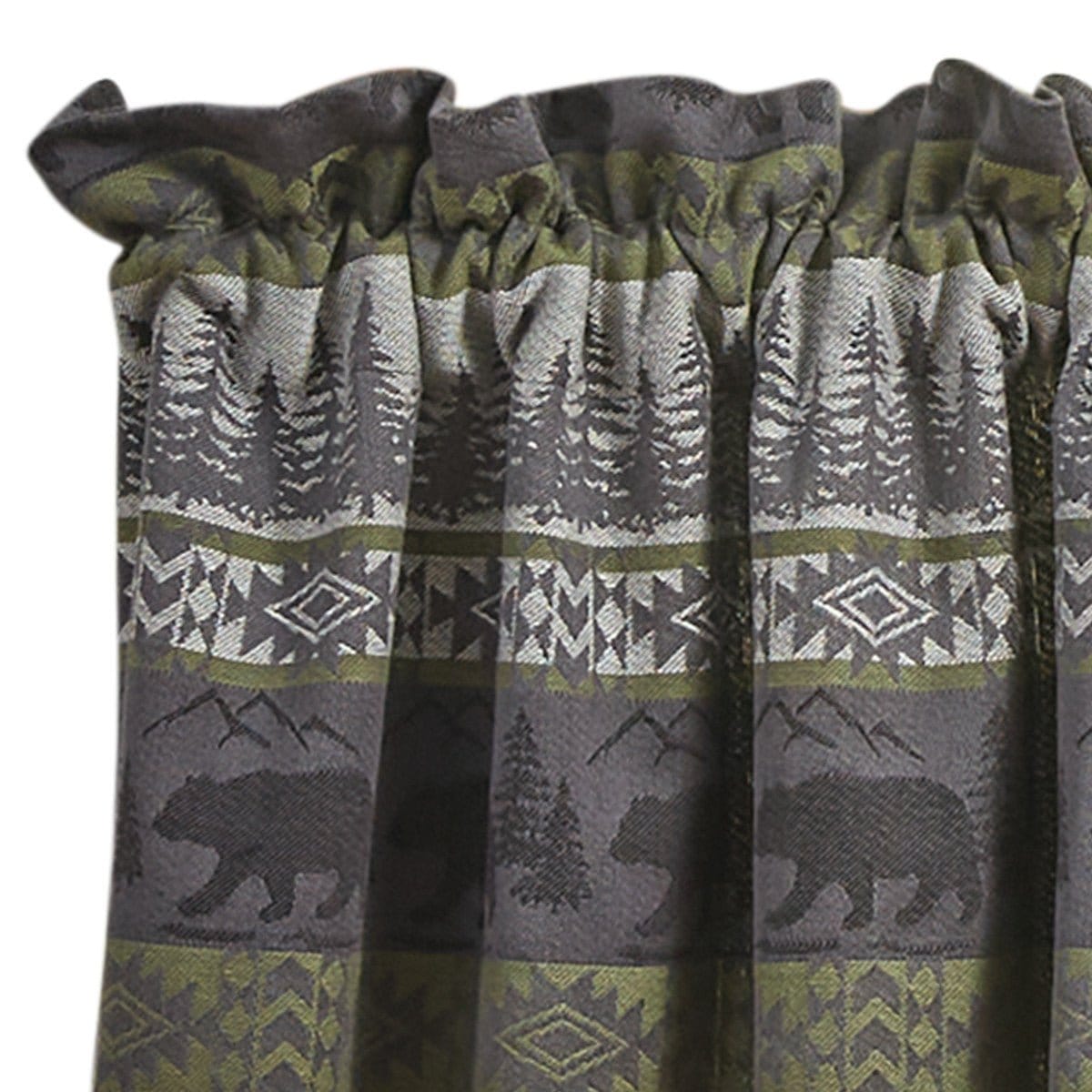 Green Mountain Bear Printed Tier Pair 24&quot; Long Unlined-Park Designs-The Village Merchant