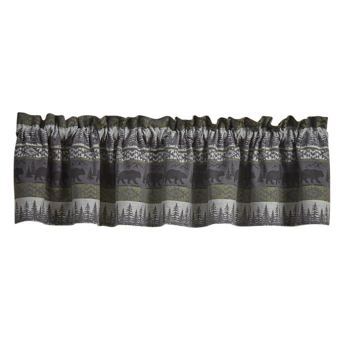 Green Mountain Bear Printed Valance Unlined-Park Designs-The Village Merchant