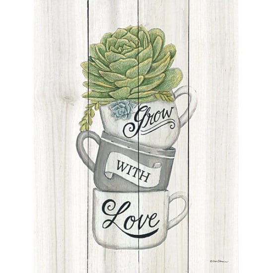 Penny Lane Publishing Grow With Love Succulents By Deb Strain Art Print - 12 X 16