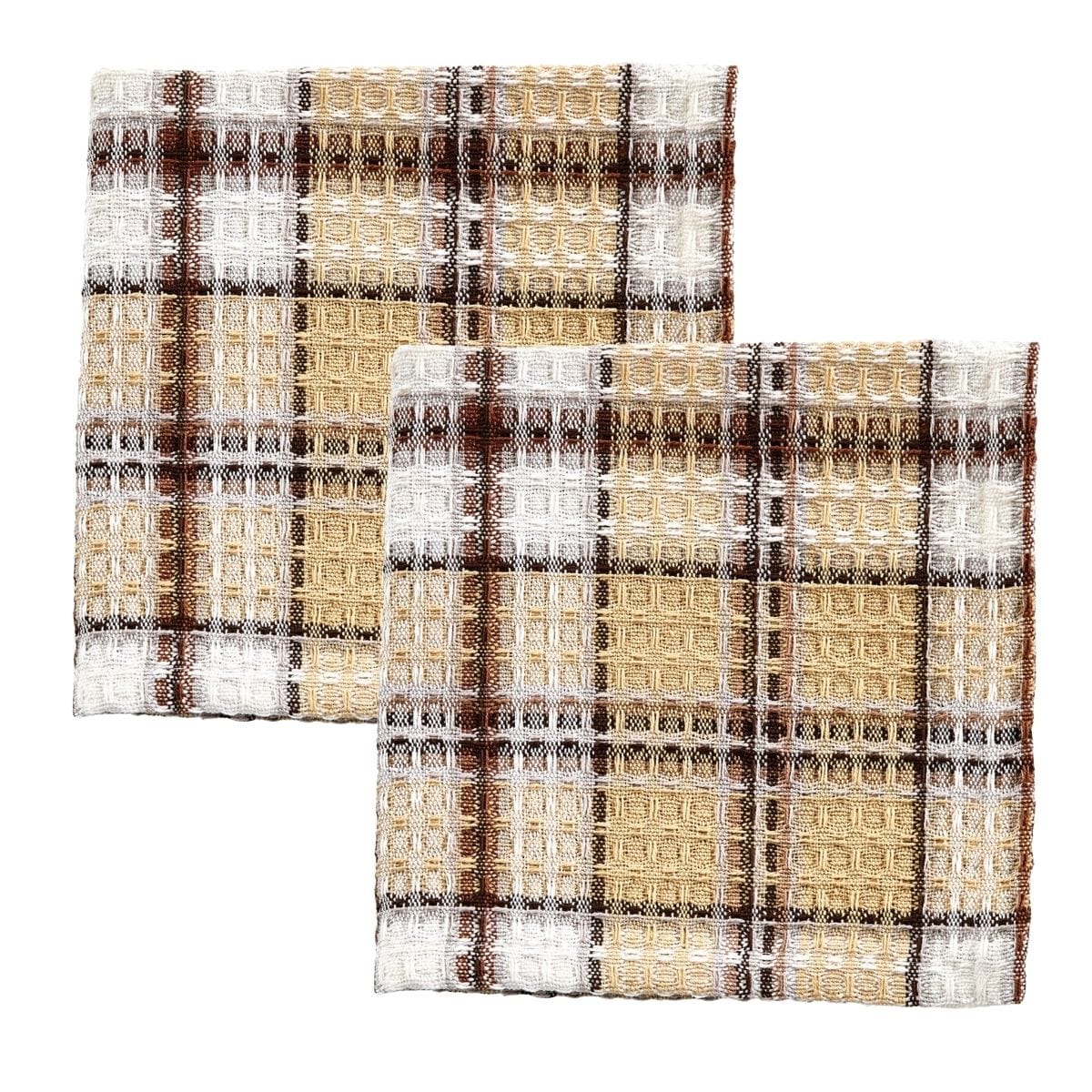 Hadley Plaid Waffle Weave Dishcloth Set of 2