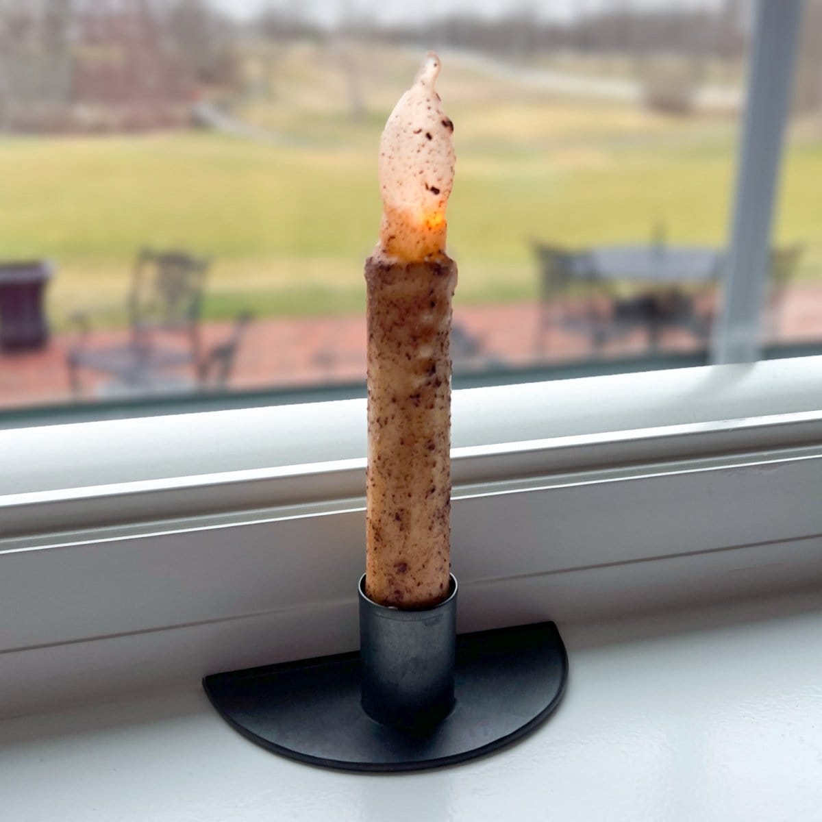 Half Moon Window Sill Candle Holder For Taper Candles-Pine Creek-The Village Merchant